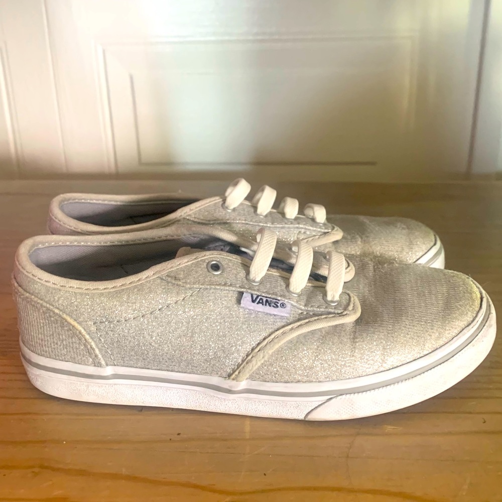 Girls Sparkly No Tie Laces Slip on Vans! Size 1!